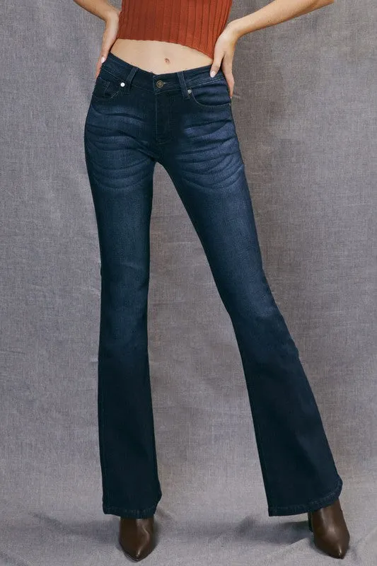 MID RISE FLARE JEANS