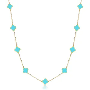 Mini Turquoise Clover Necklace