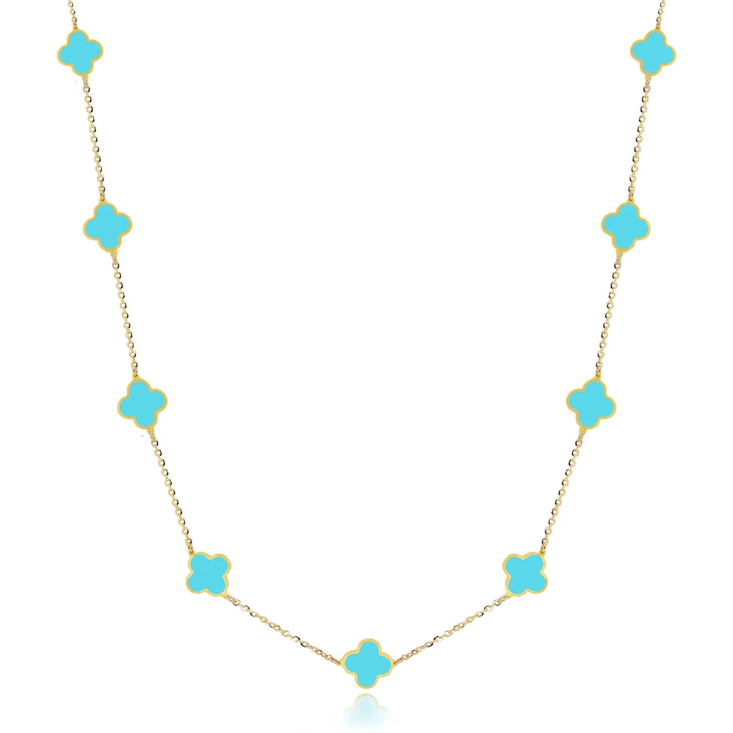 Mini Turquoise Clover Necklace
