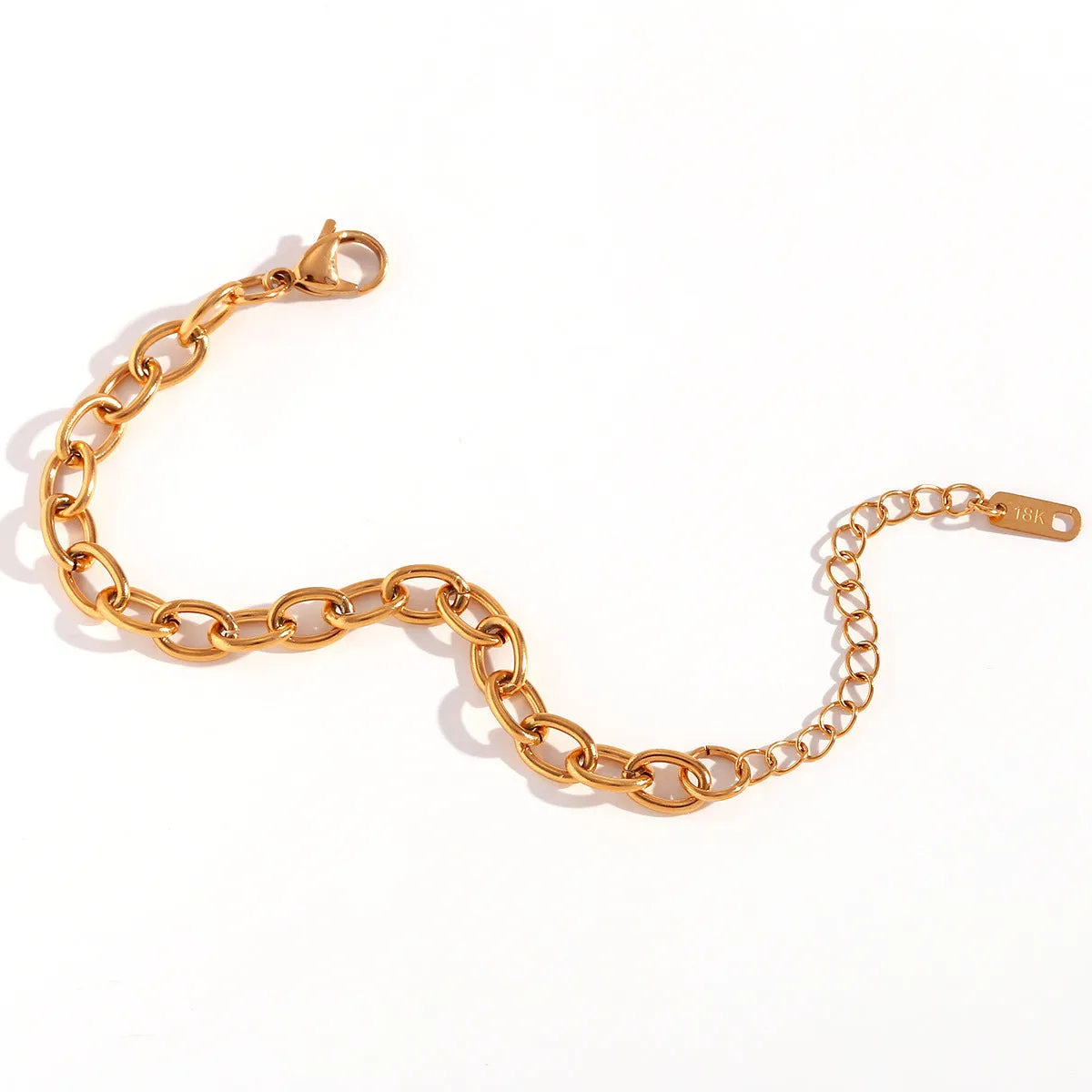 Minimalist Women Geometric Stainless Steel 18K Gold Plated Anklets