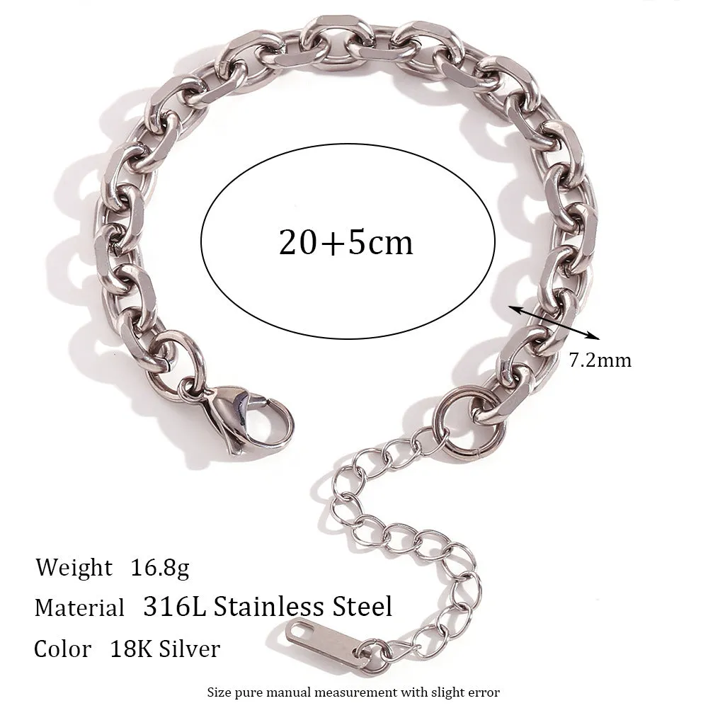 Minimalist Women Geometric Stainless Steel Anklets