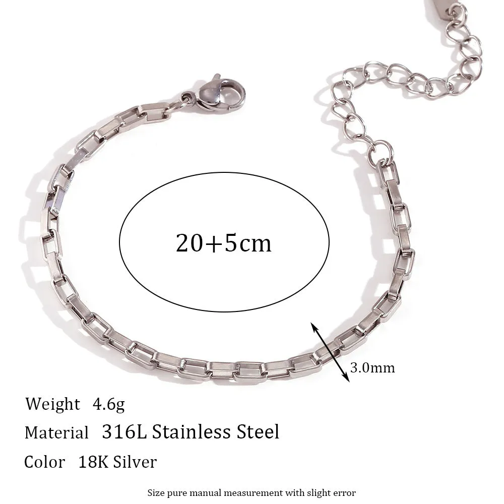 Minimalist Women Geometric Stainless Steel Anklets
