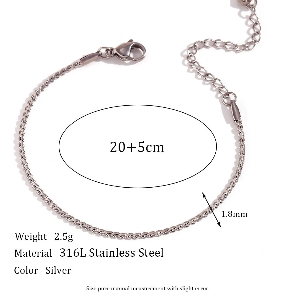 Minimalist Women Geometric Stainless Steel Anklets
