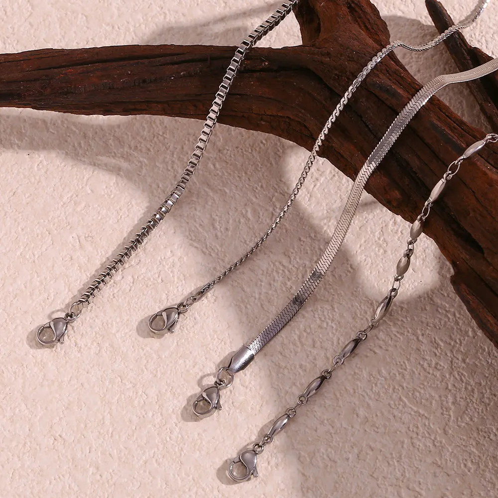 Minimalist Women Geometric Stainless Steel Anklets