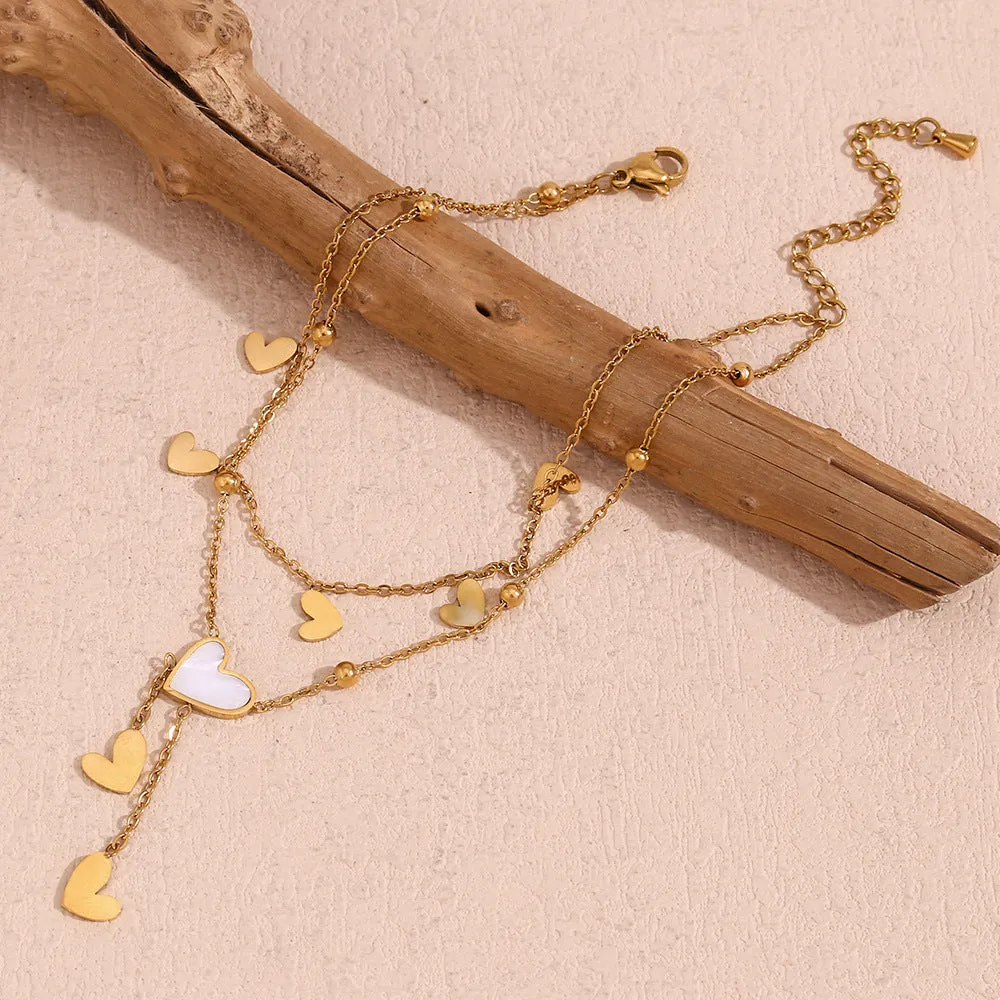 Minimalist Women Heart 18K Gold Plated Anklets