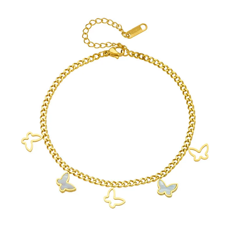 Minimalist Women Insect Titanium Steel Anklets