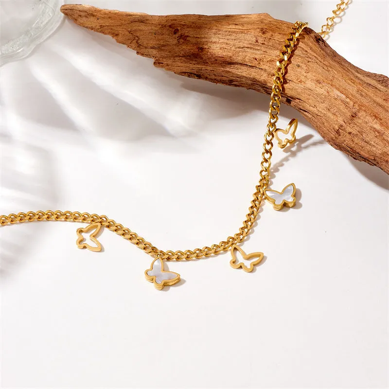 Minimalist Women Insect Titanium Steel Anklets