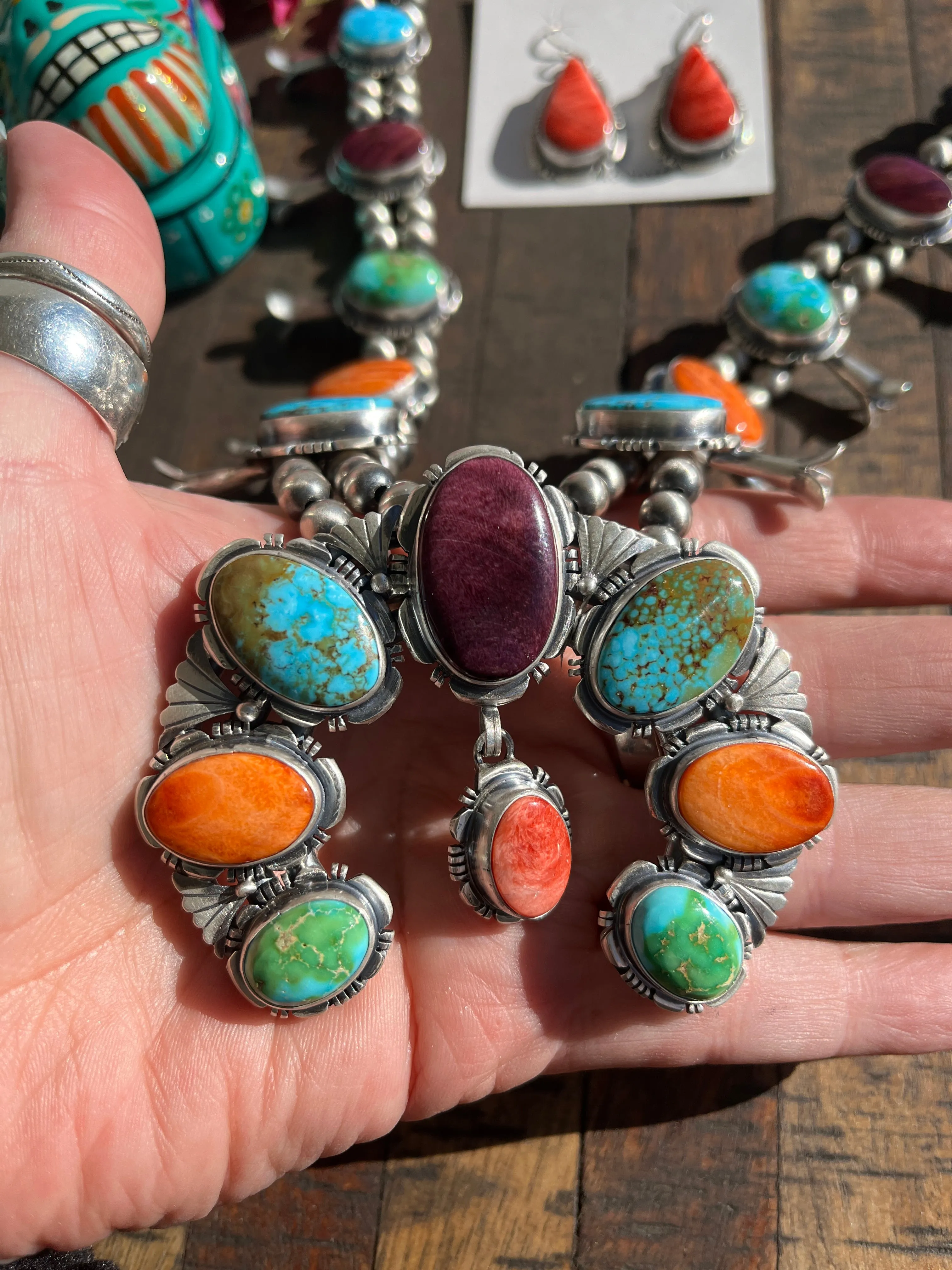 Multi Stone Squash Blossom Set
