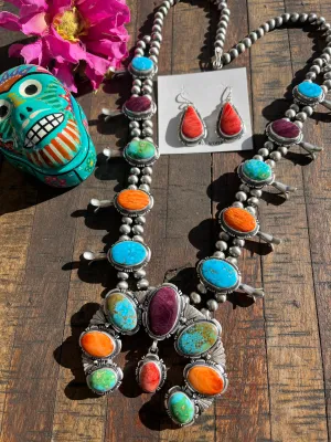 Multi Stone Squash Blossom Set