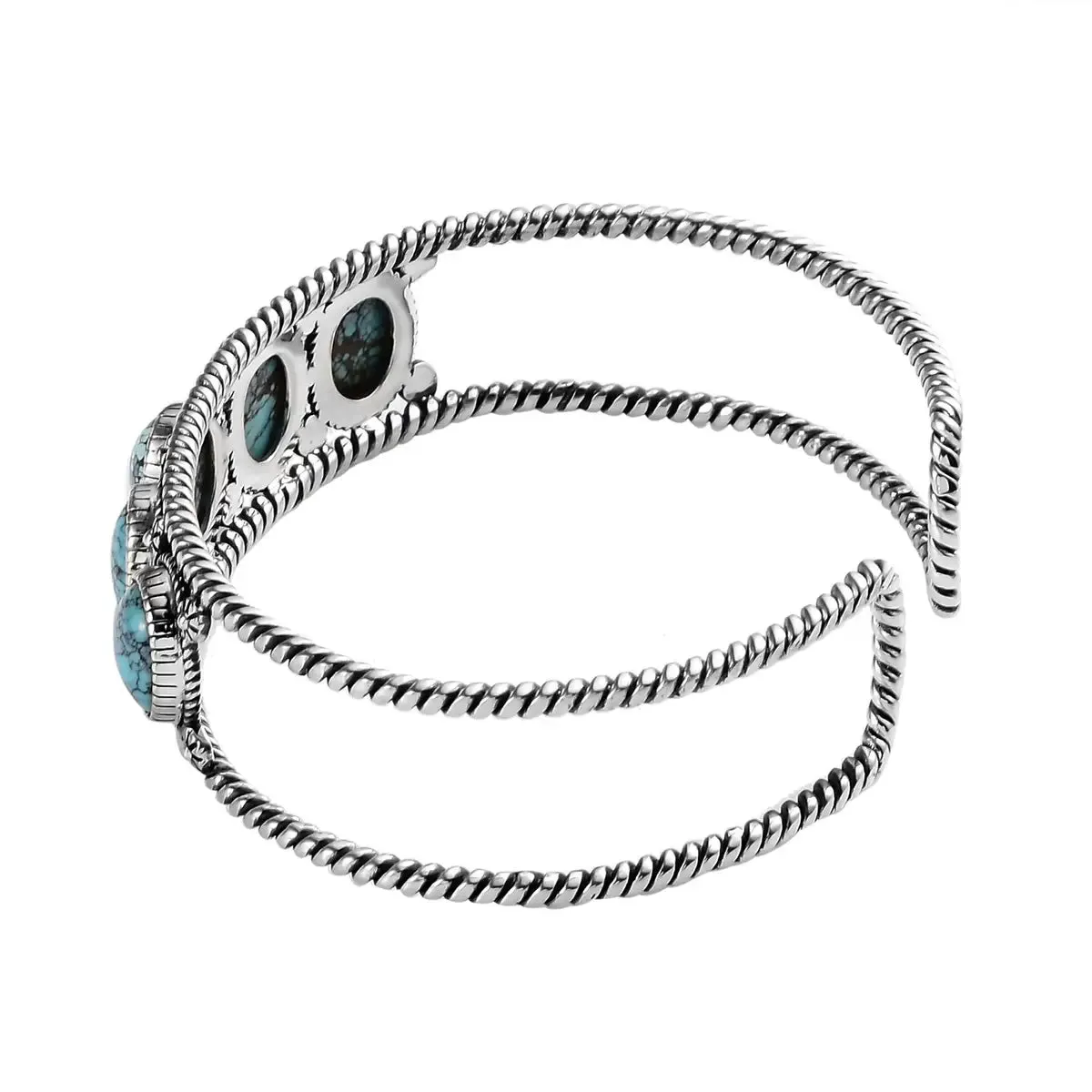 Native American Turquoise Cuff Bracelet  - Sterling Silver Bracelet - Southwestern Bracelets