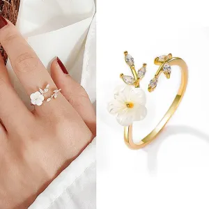 Natural Pearl Shell Flower Ring