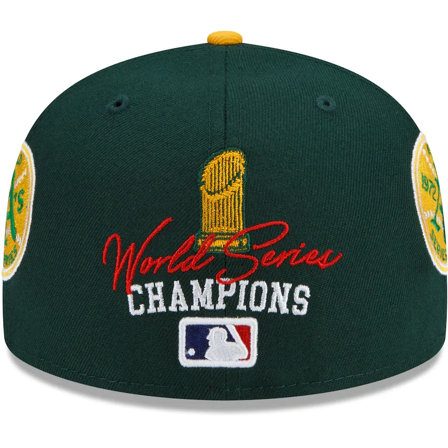 Oakland Athletics New Era Green 9x World Series Champions Count the Rings 59FIFTY Fitted Hat