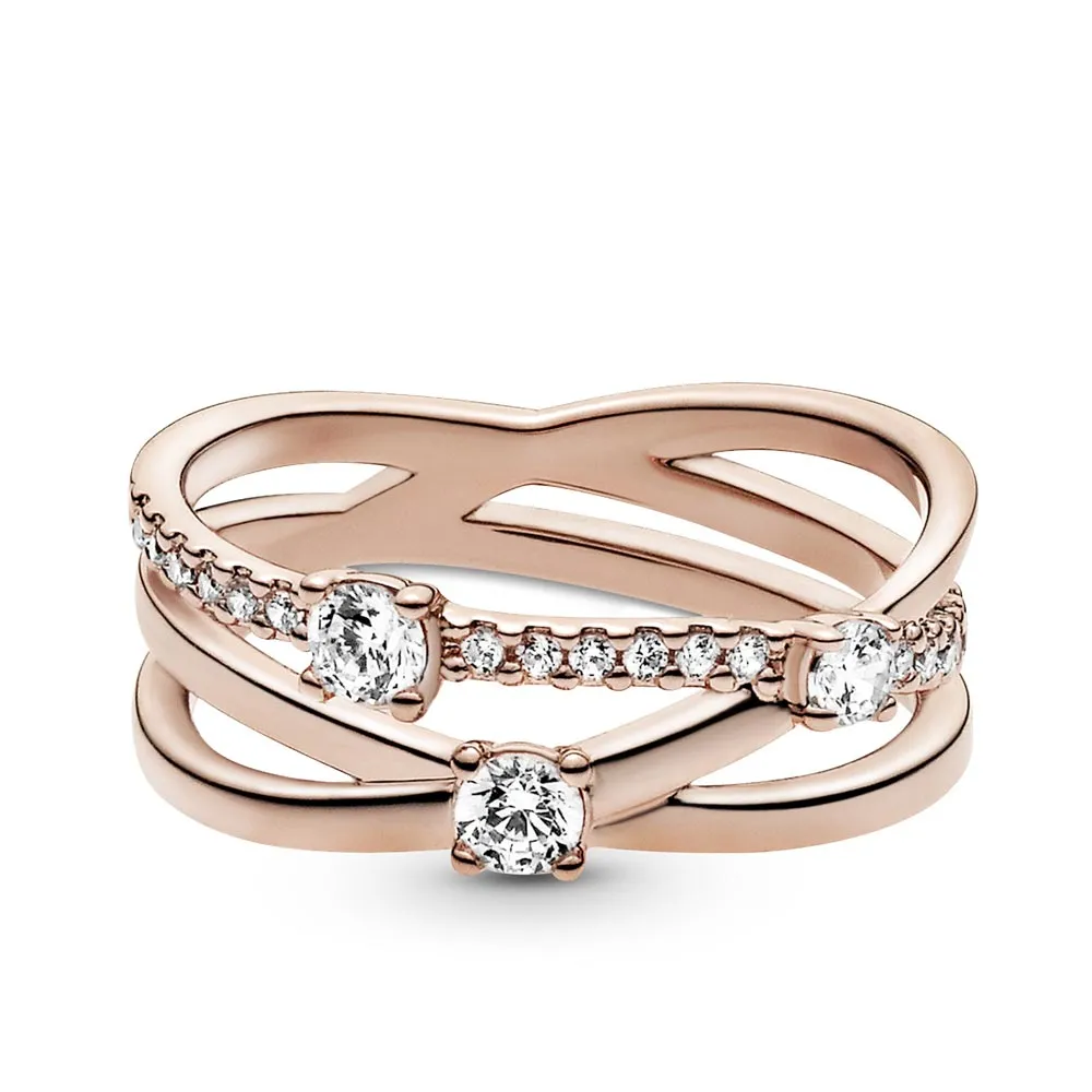 Pandora Sparkling Triple Band Ring