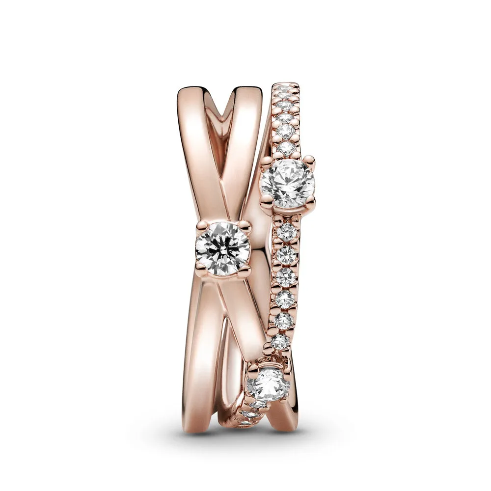 Pandora Sparkling Triple Band Ring