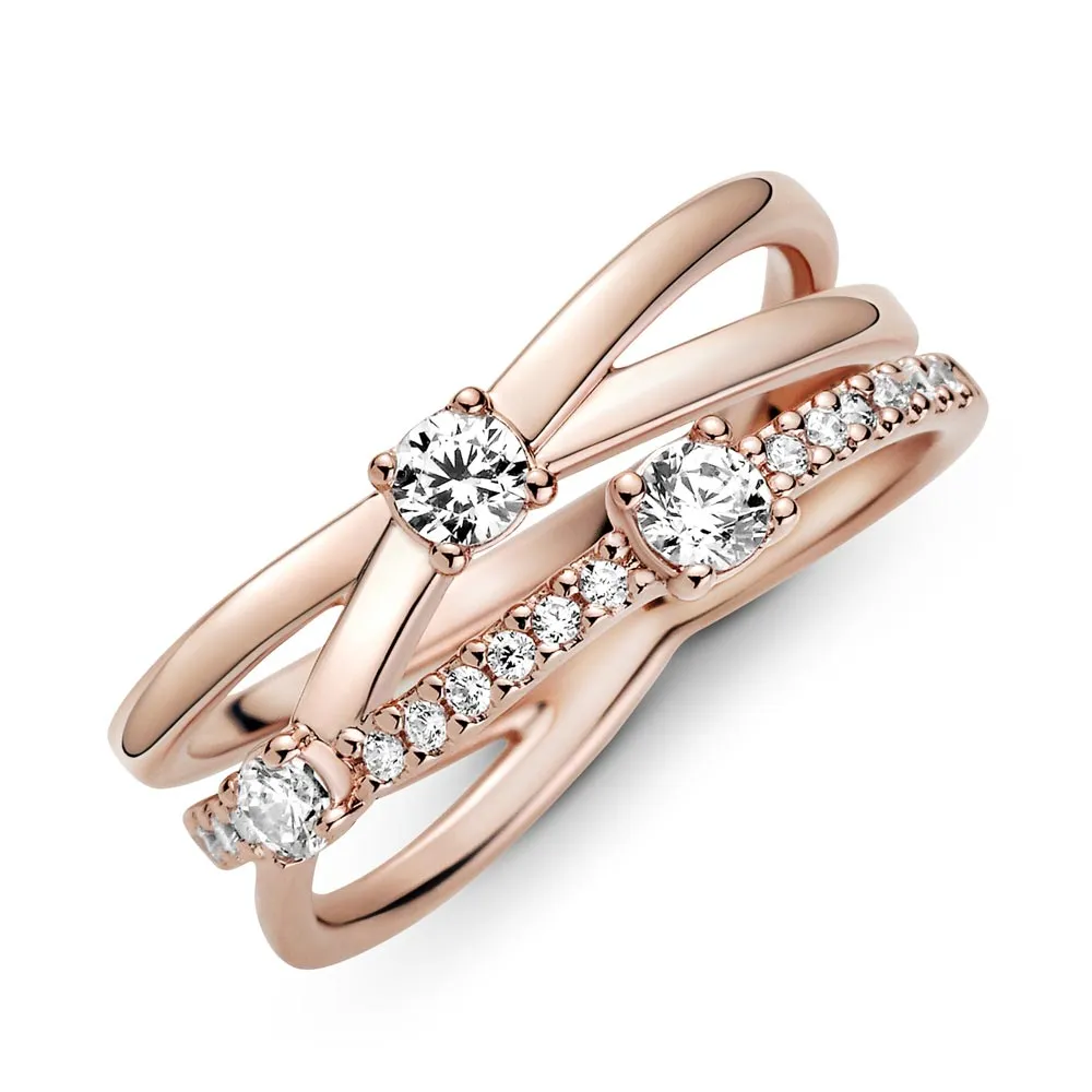 Pandora Sparkling Triple Band Ring