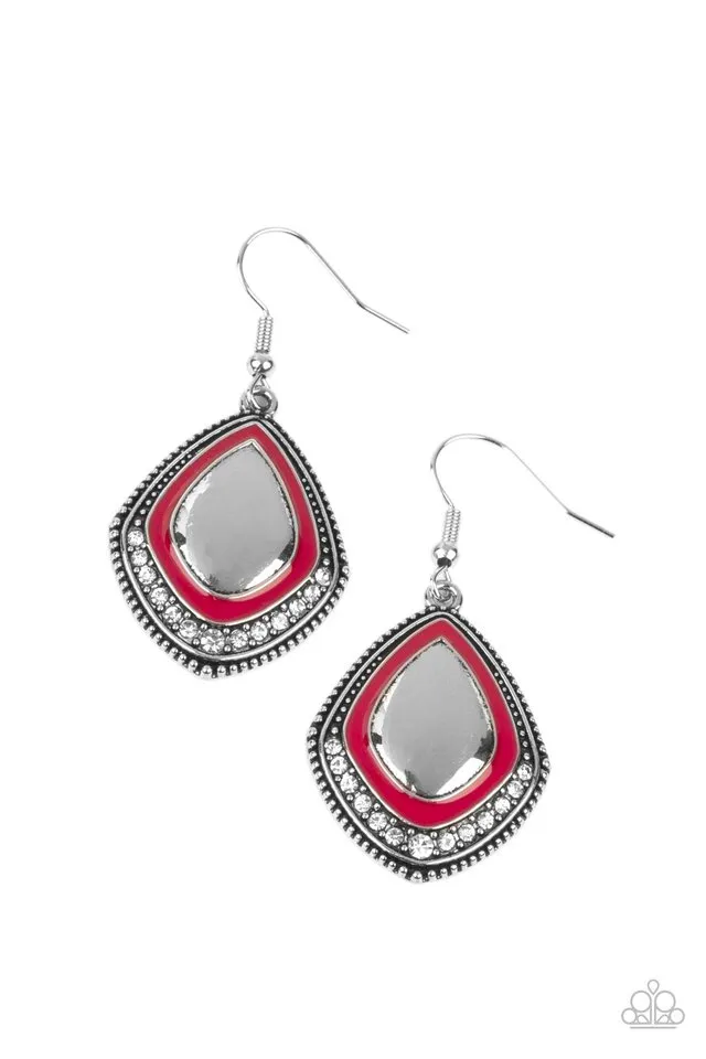 Paparazzi Earring ~ Fearlessly Feminine - Red