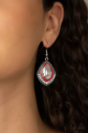 Paparazzi Earring ~ Fearlessly Feminine - Red