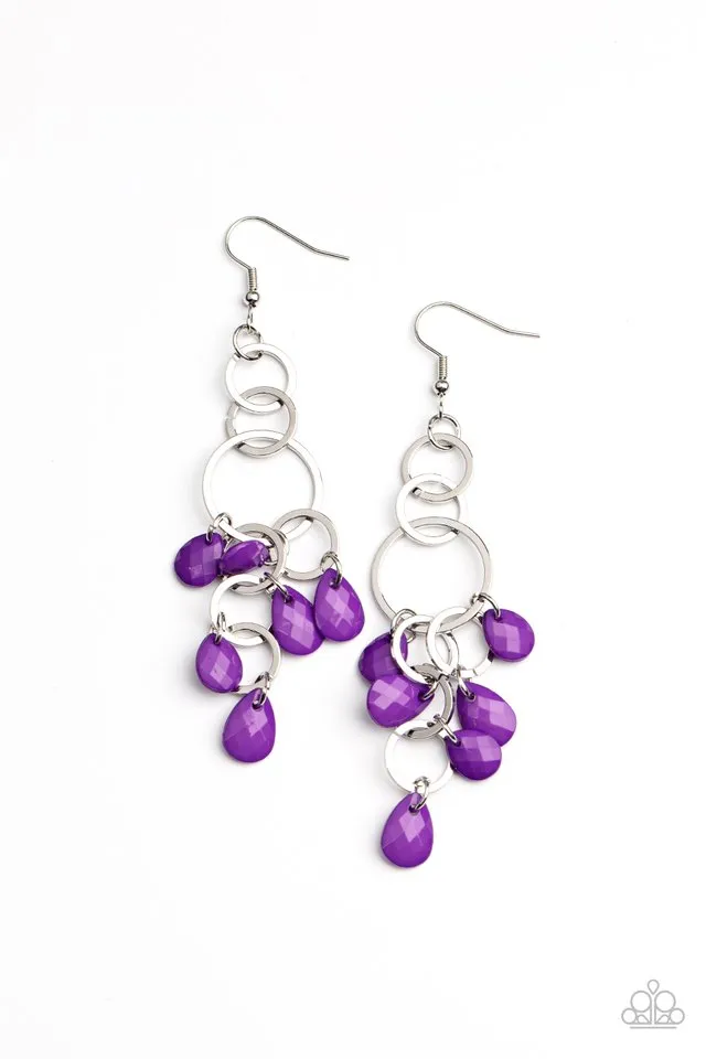 Paparazzi Earring ~ Sandcastle Sunset - Purple