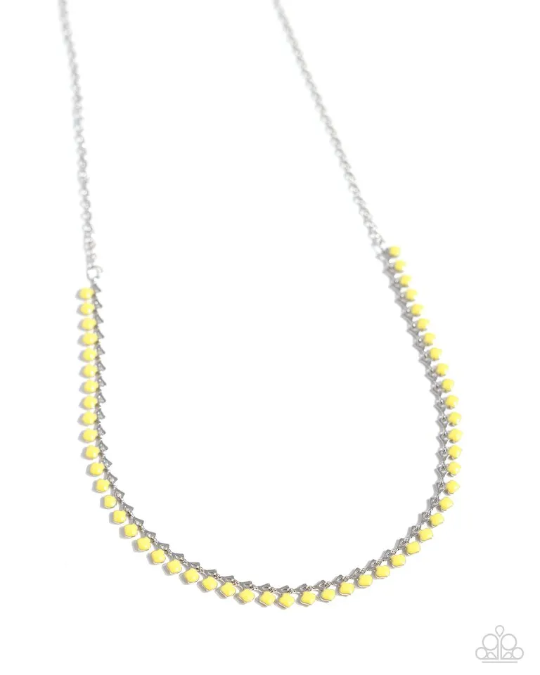 Paparazzi Necklace ~ Colored Cadence - Yellow