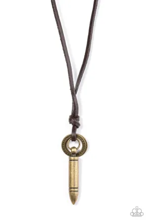 Paparazzi Necklace ~ Lucky Shot - Brass