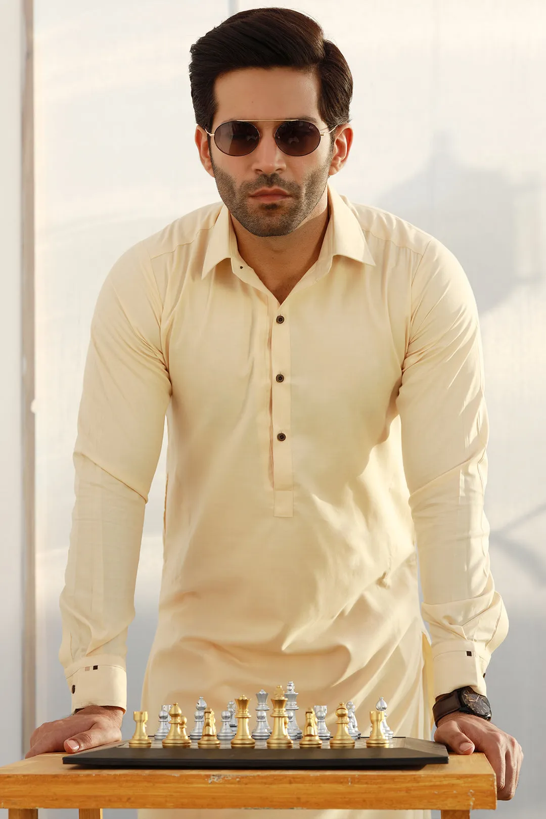 Pastel Beige Kameez Shalwar - P22 - MKS002R