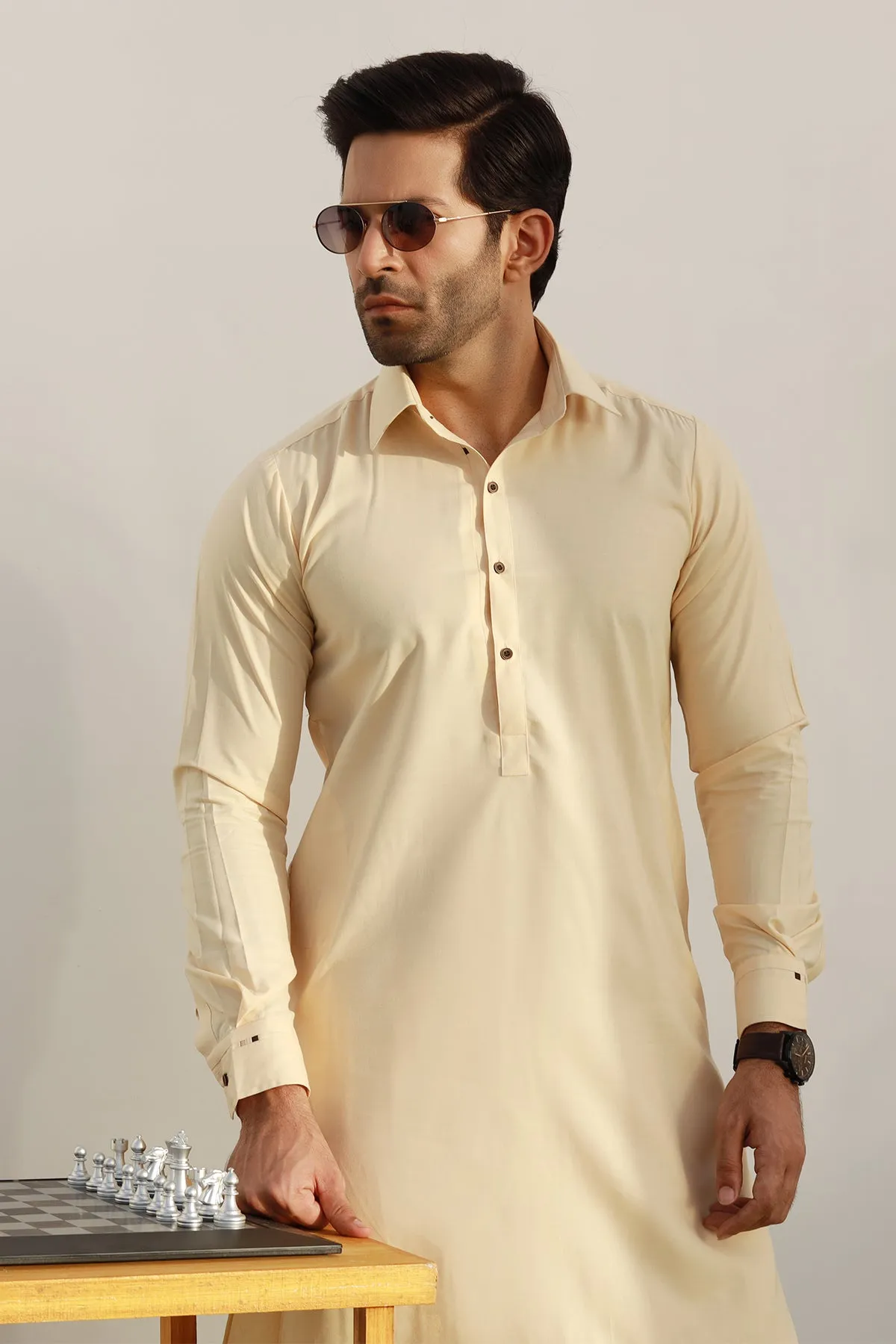 Pastel Beige Kameez Shalwar - P22 - MKS002R