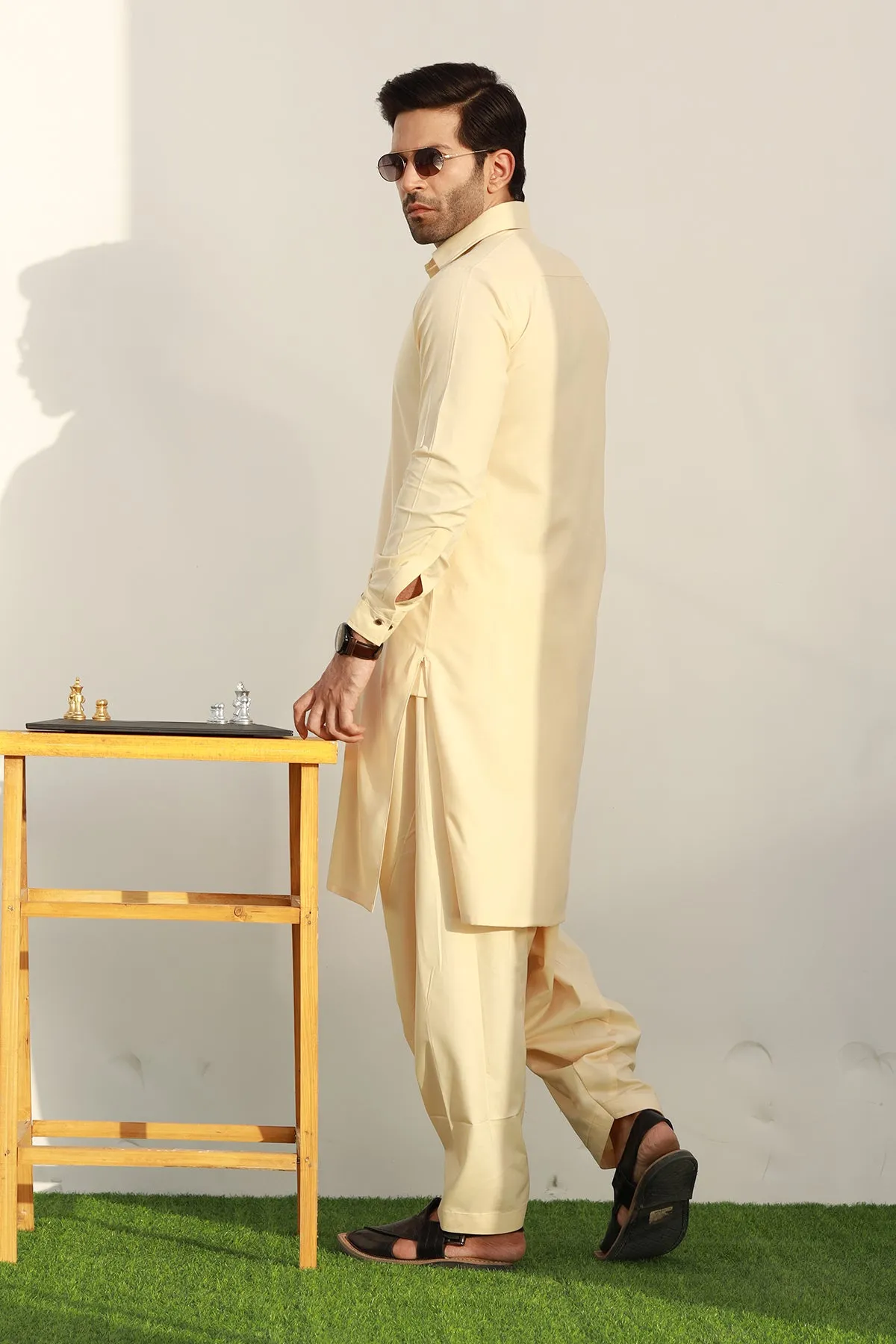 Pastel Beige Kameez Shalwar - P22 - MKS002R