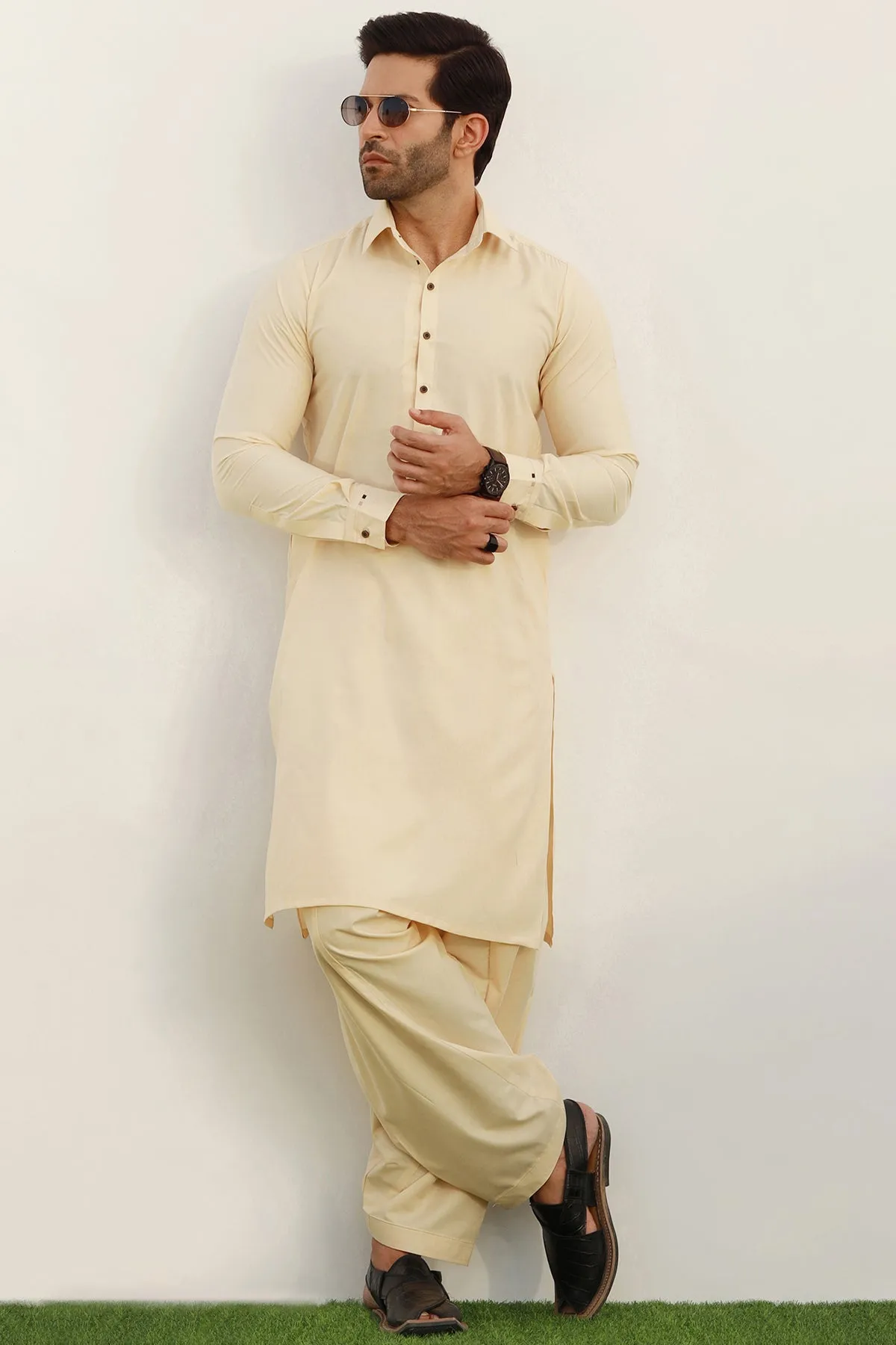 Pastel Beige Kameez Shalwar - P22 - MKS002R