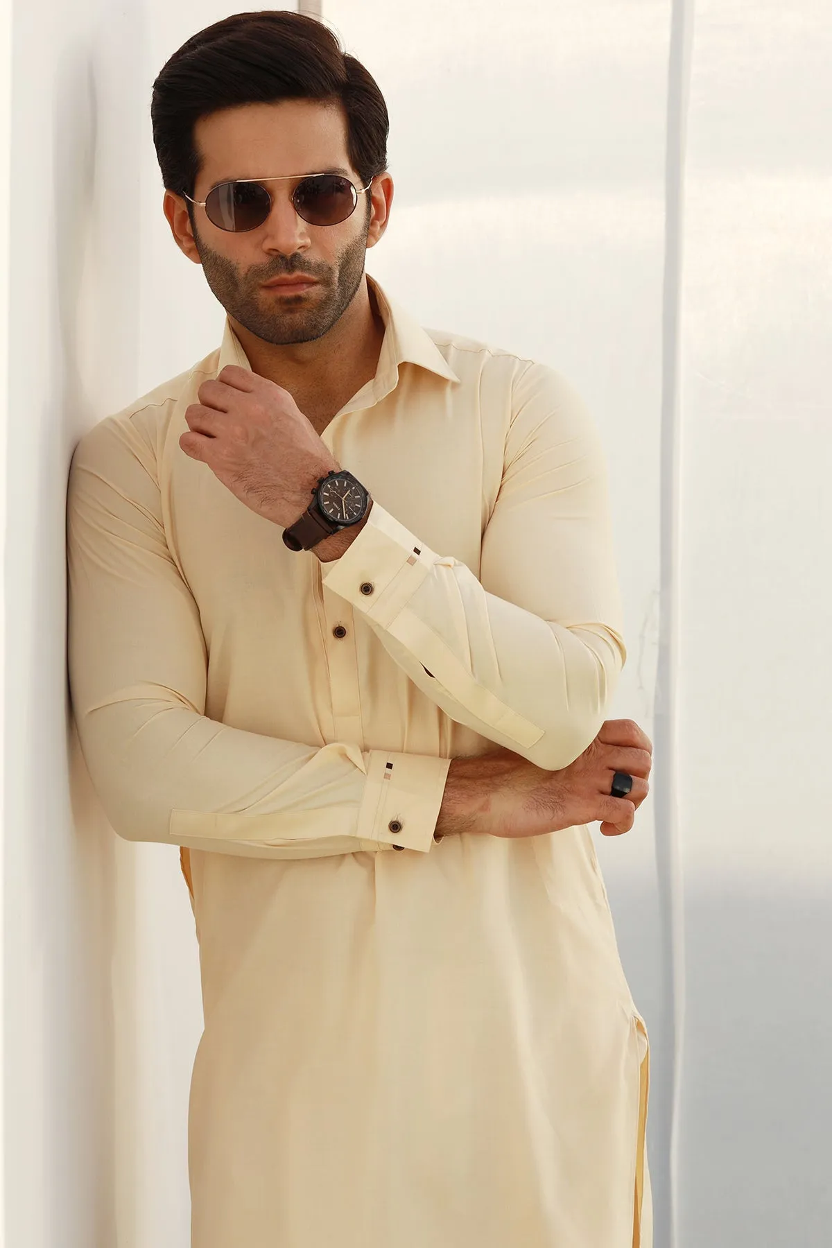 Pastel Beige Kameez Shalwar - P22 - MKS002R