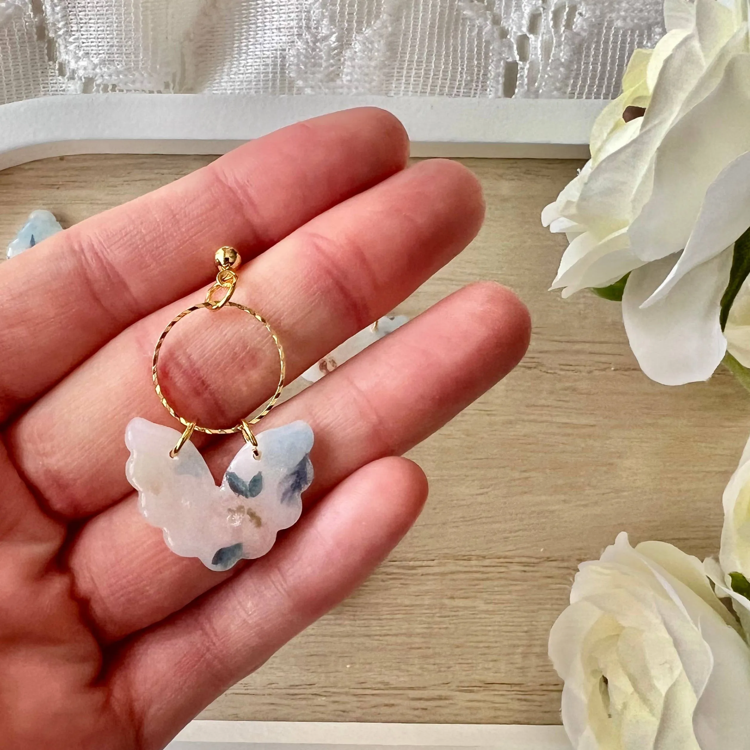 Pastel Floral Clay Floral Earrings