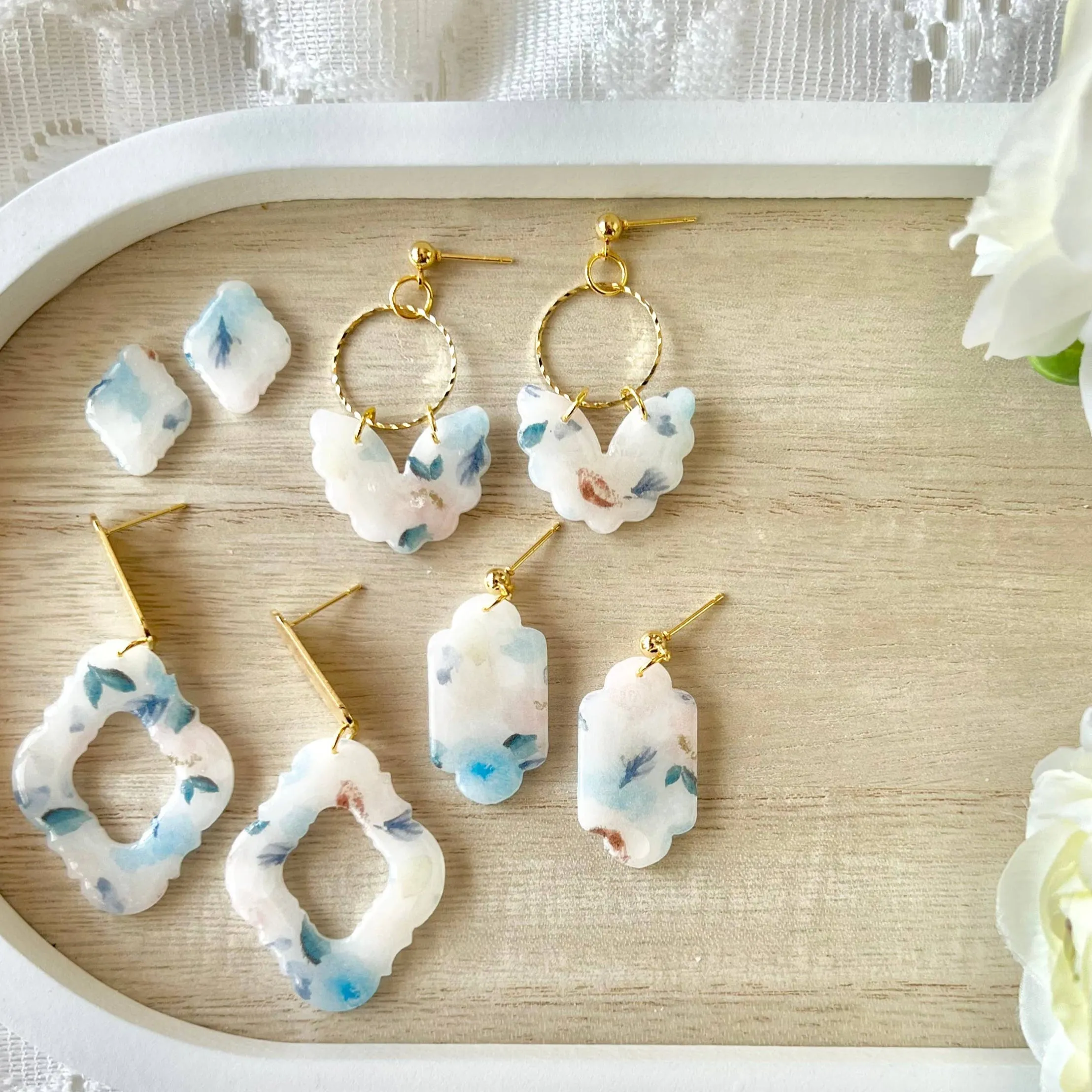 Pastel Floral Clay Floral Earrings