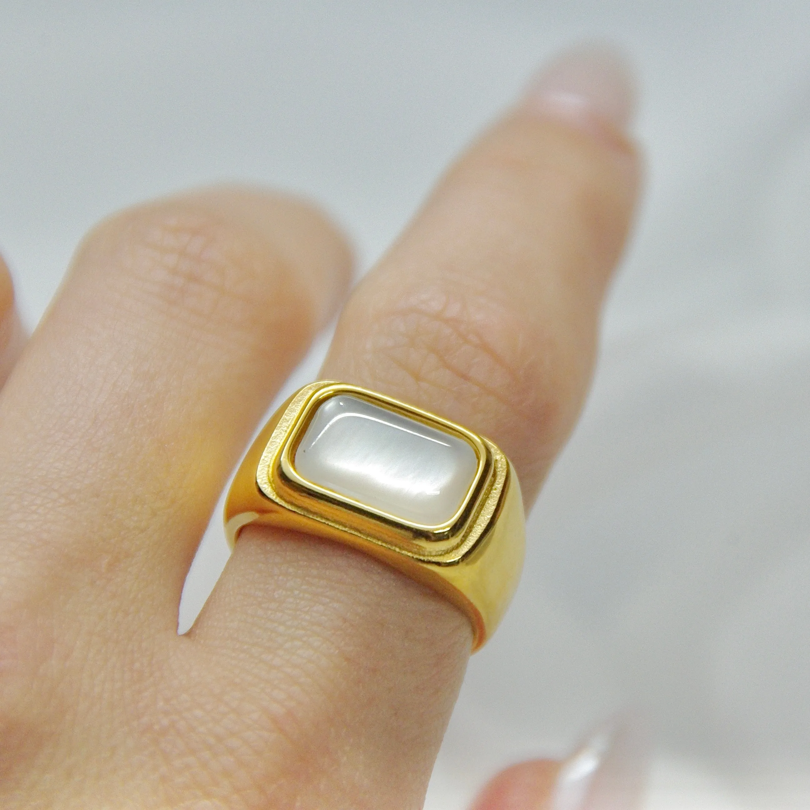 Pearl Signet Rings