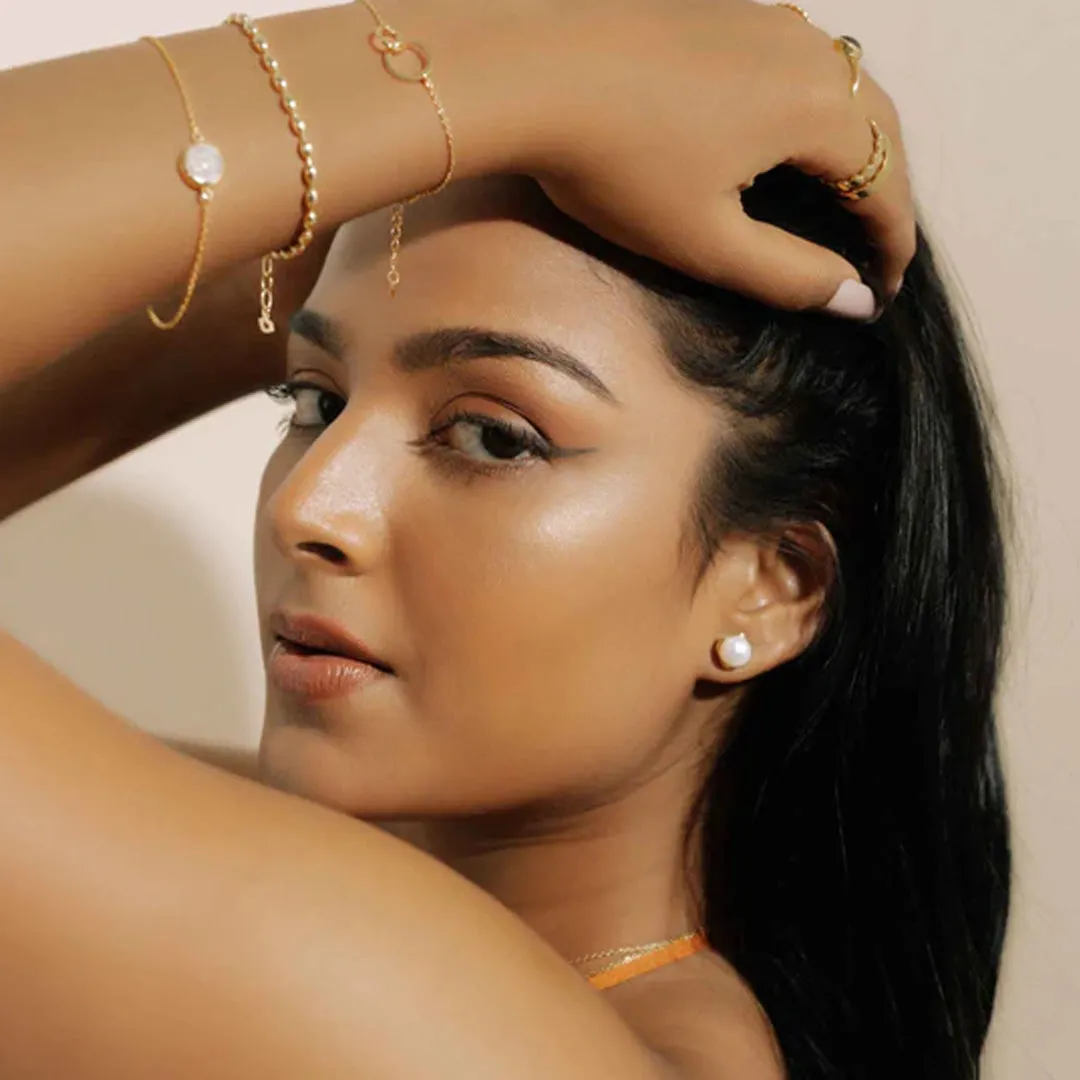 Pearl Studs - Gold Vermeil