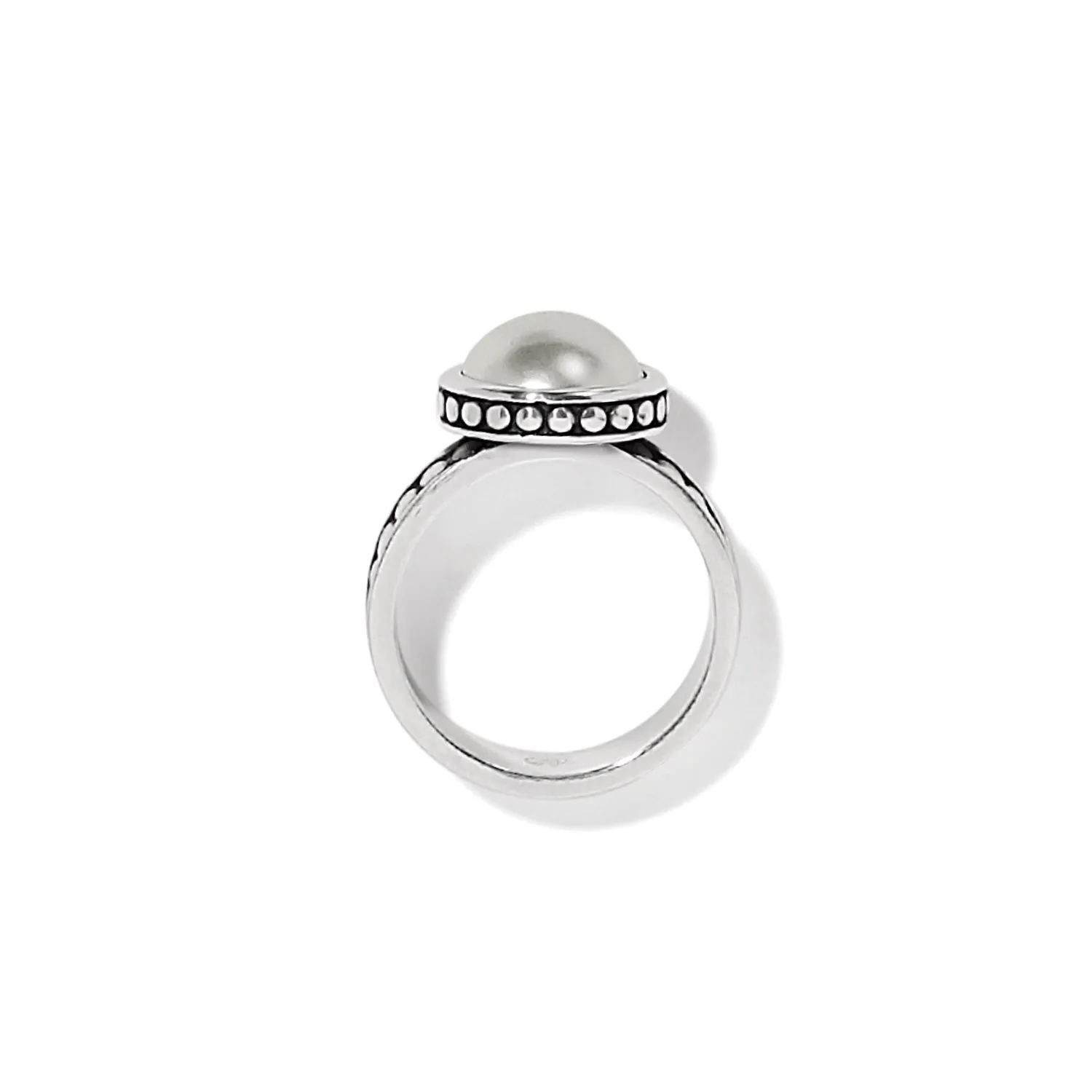 Pebble Dot Pearl Wide Band Ring - J63093