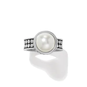 Pebble Dot Pearl Wide Band Ring - J63093