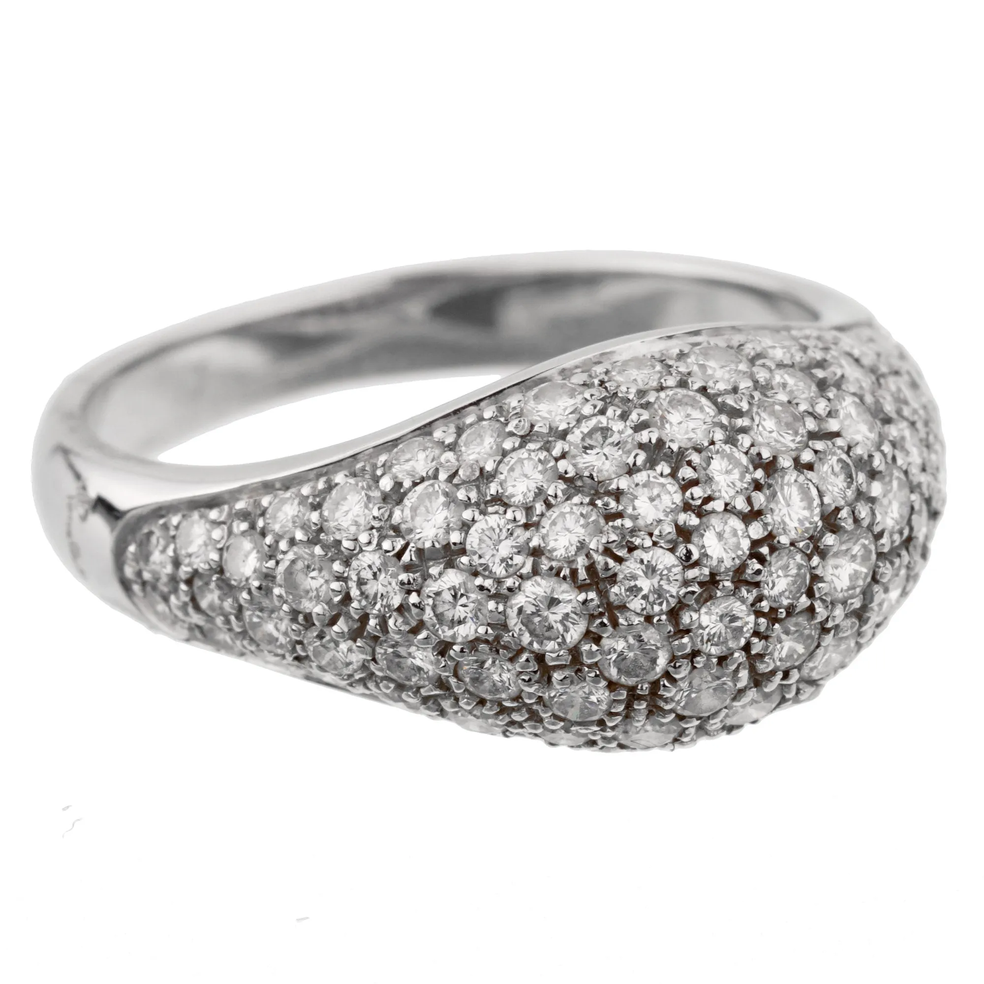 Pomellato Bombe Pave Diamond Cocktail Ring Sz 9 1/4