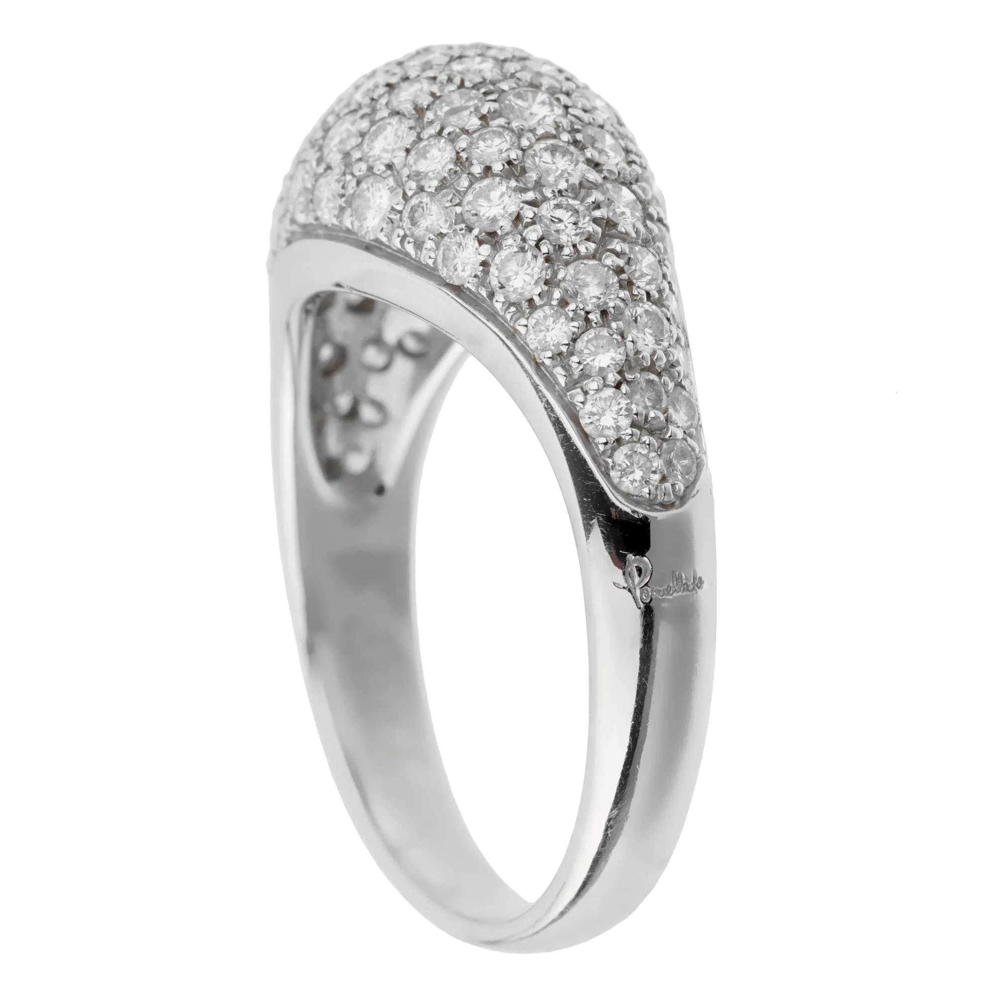 Pomellato Bombe Pave Diamond Cocktail Ring Sz 9 1/4