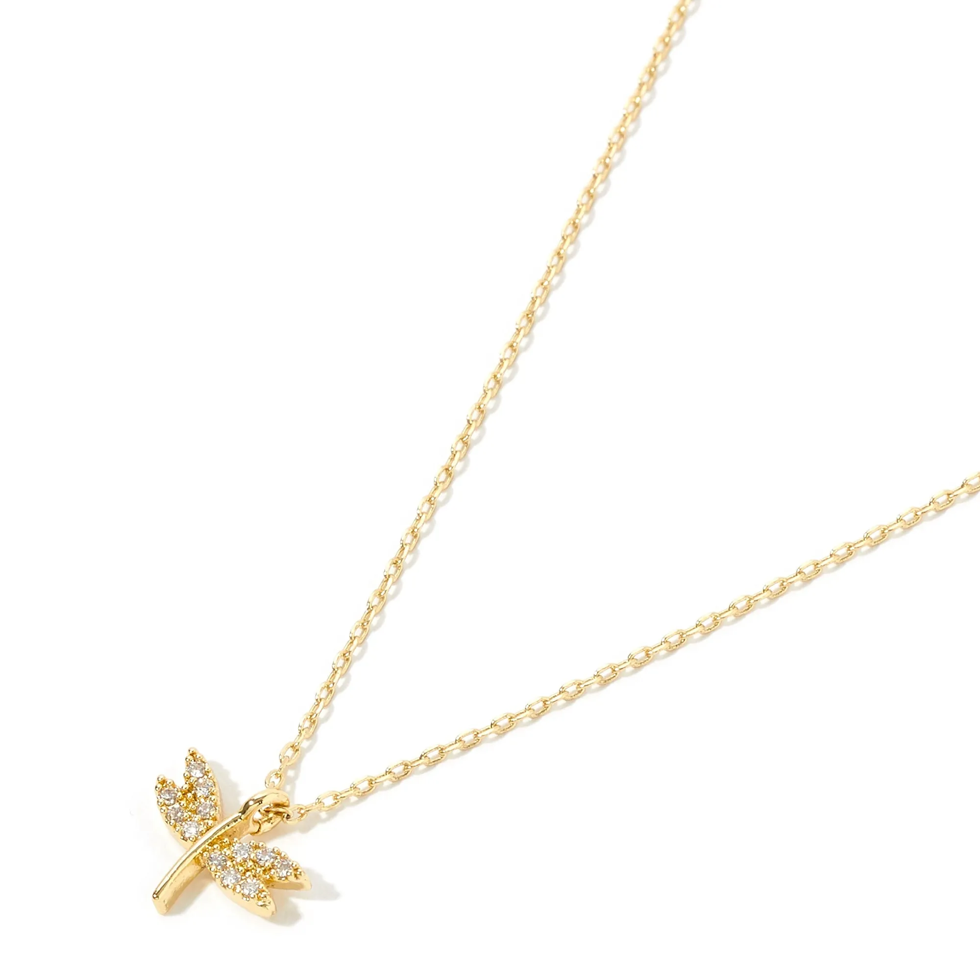Real Gold Plated Dragonfly Pendant Necklace For Women By Accessorize London