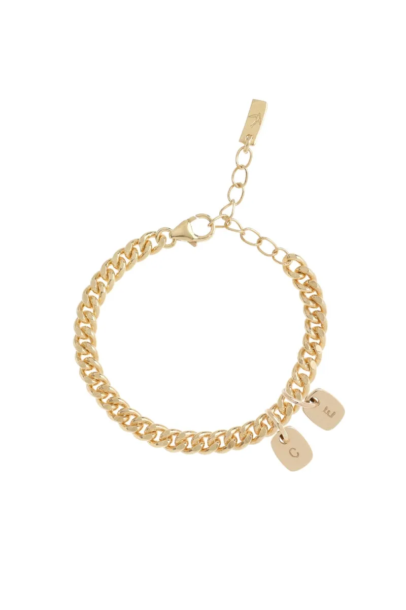Rectangular Pendant Anklet - Gold