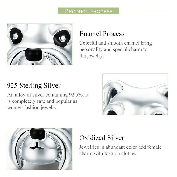 S925 Silver Cute Animal Charm Beads