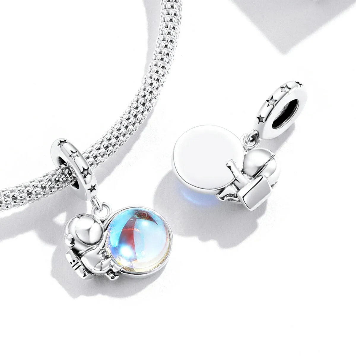 S925 Silver Cute Astronaut Charm