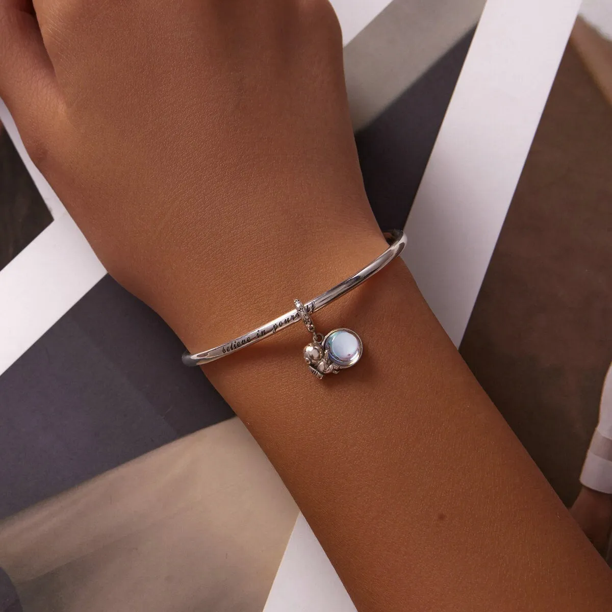 S925 Silver Cute Astronaut Charm