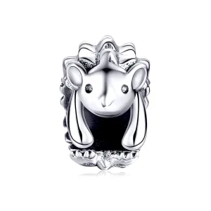 S925 Silver Cute Hedgehog Charm Beads
