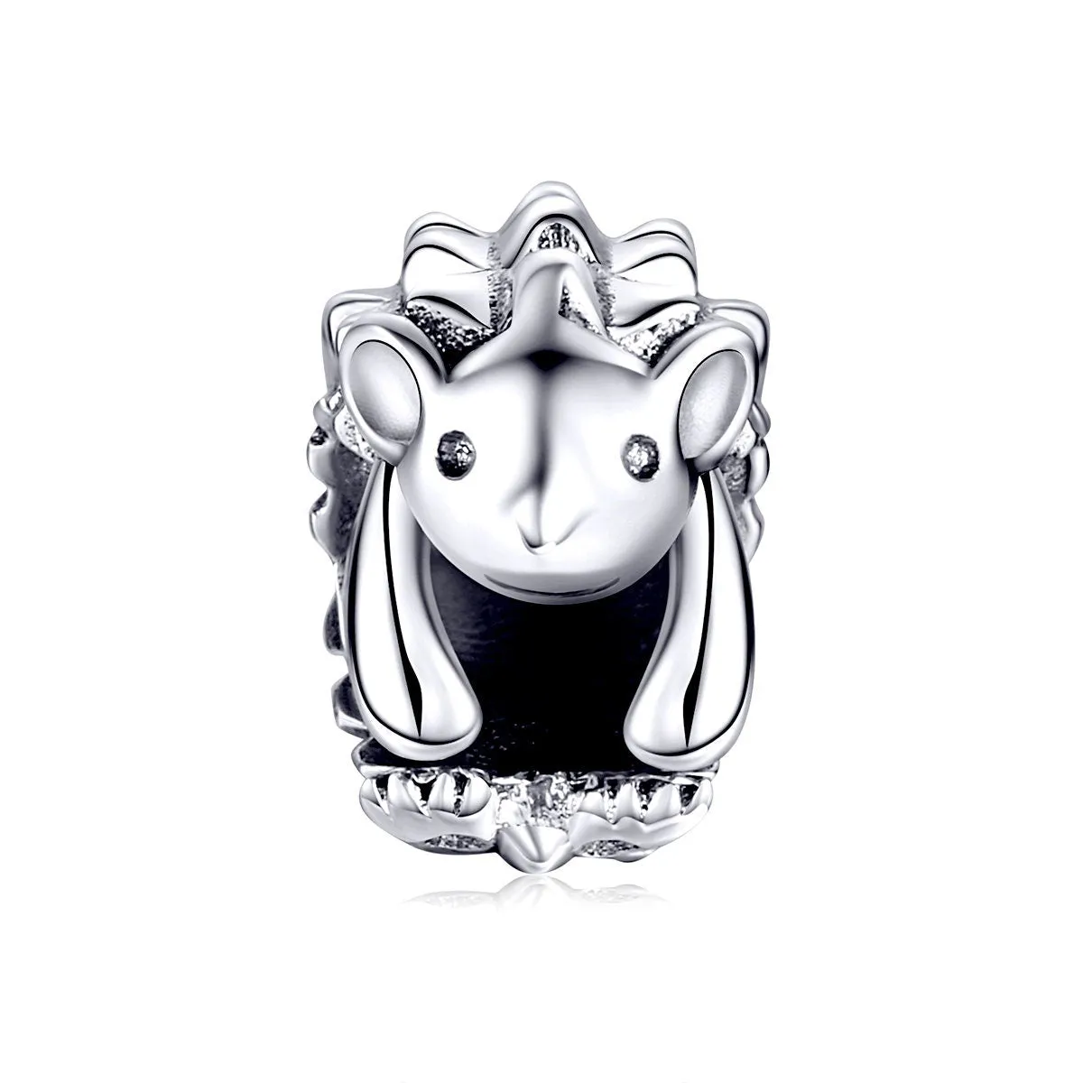 S925 Silver Cute Hedgehog Charm Beads
