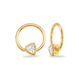 Seamless Ring With Fixed Charming Triangle Prong