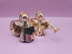 Set of 2 Vintage Gold Angel Napkin Rings