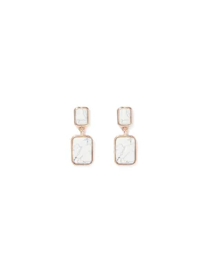 Shayla Square Stone Drop Earrings