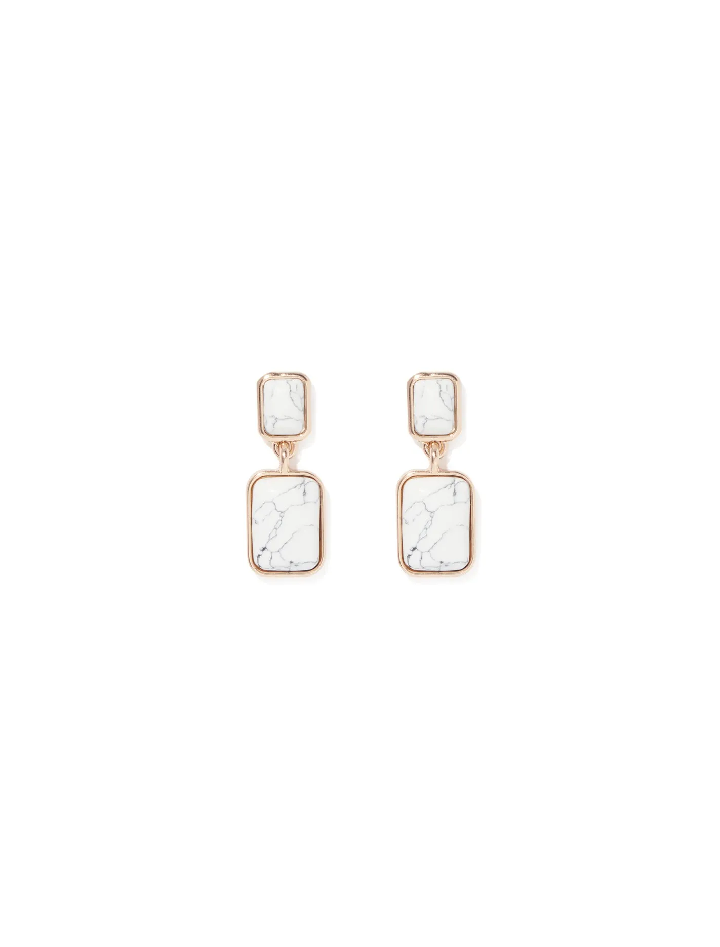 Shayla Square Stone Drop Earrings