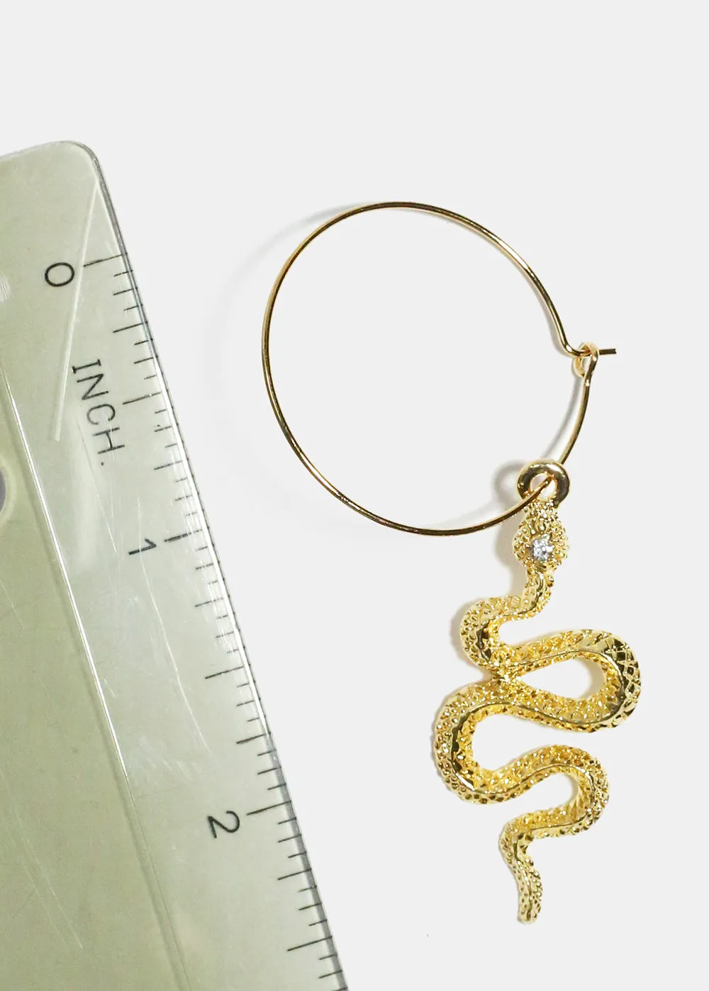 Snake Dangle Hoop Earrings