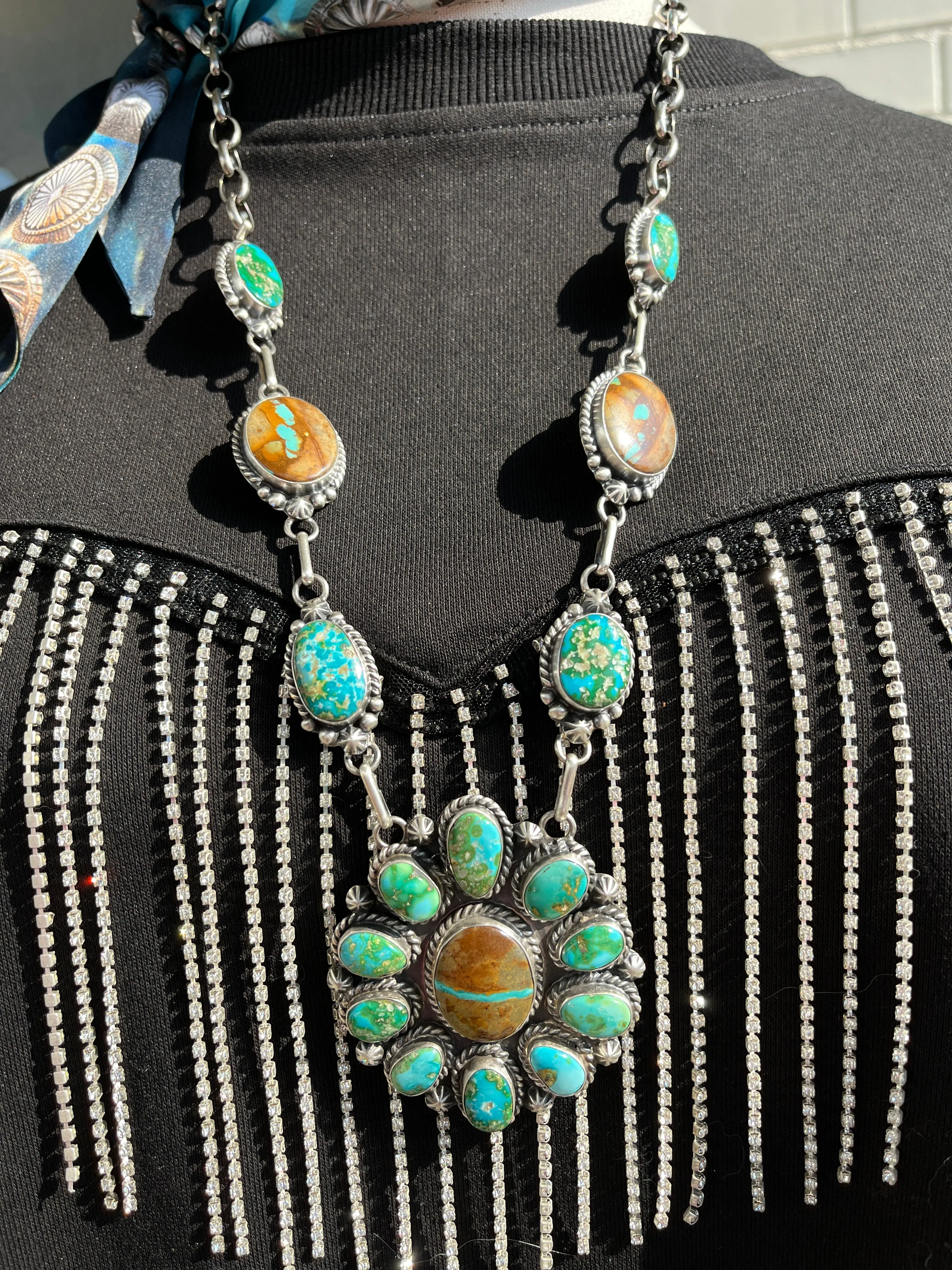 Sonoran and Ribbon Turquoise Necklace